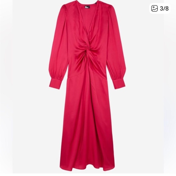 The Kooples Long red dress with bow - Picture 3 of 4